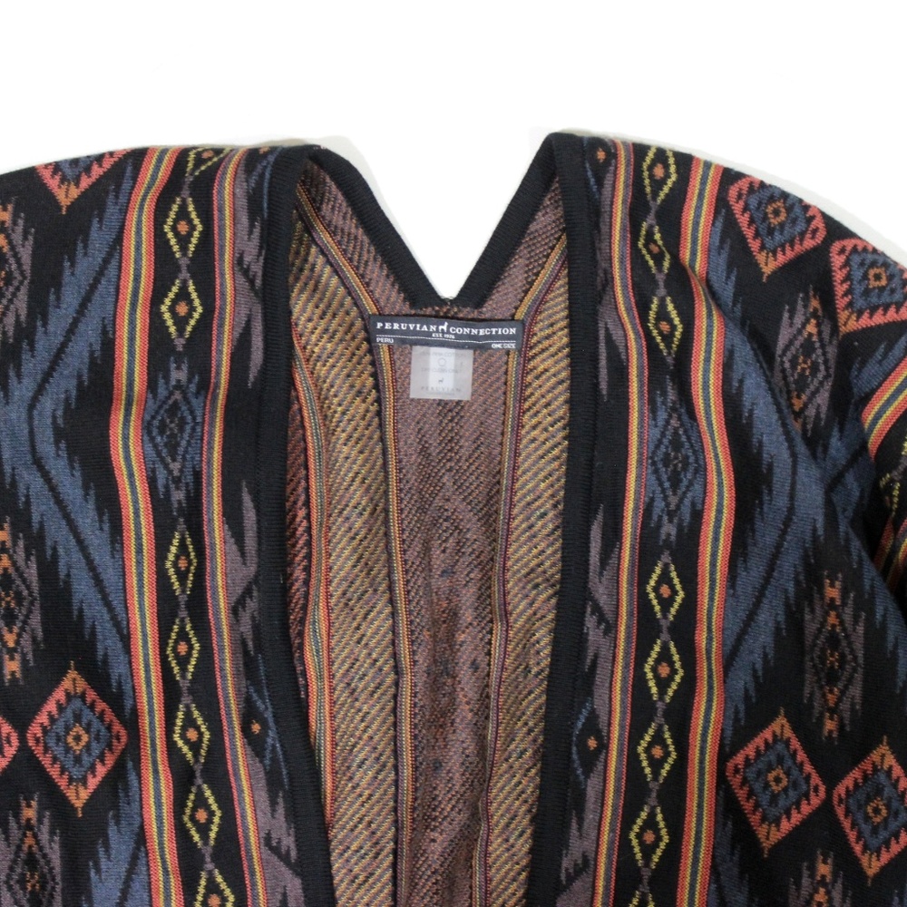 Peruvian Connection Cardigan Wrap Shawl Aztec - Picture 7 of 7